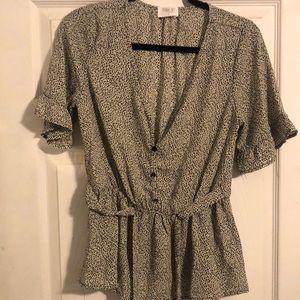 SIENNA SKY black dot pattern blouse